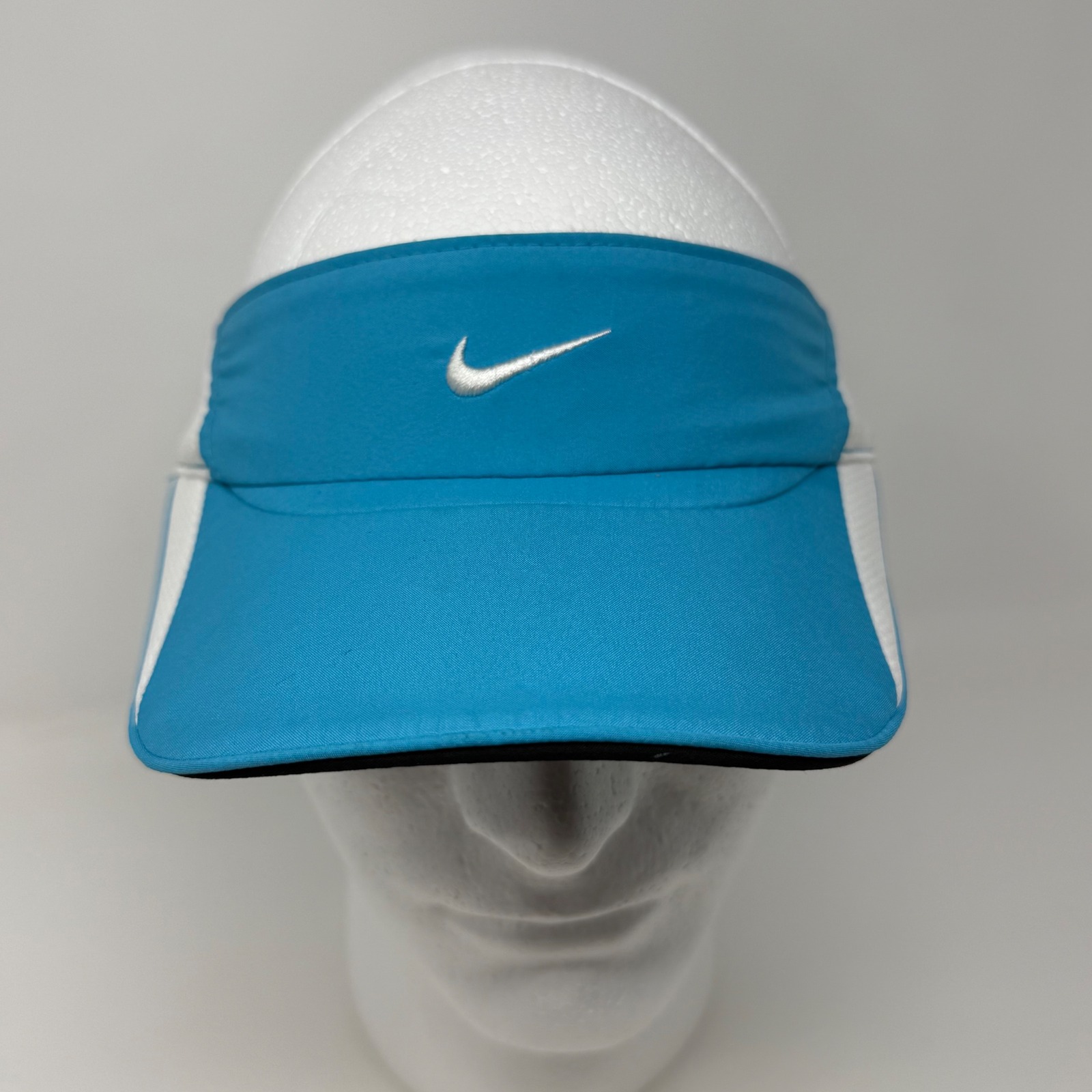 Nike Featherlight Dri-Fit Visor Blue White Adjustable Tennis Golf Hat Unisex